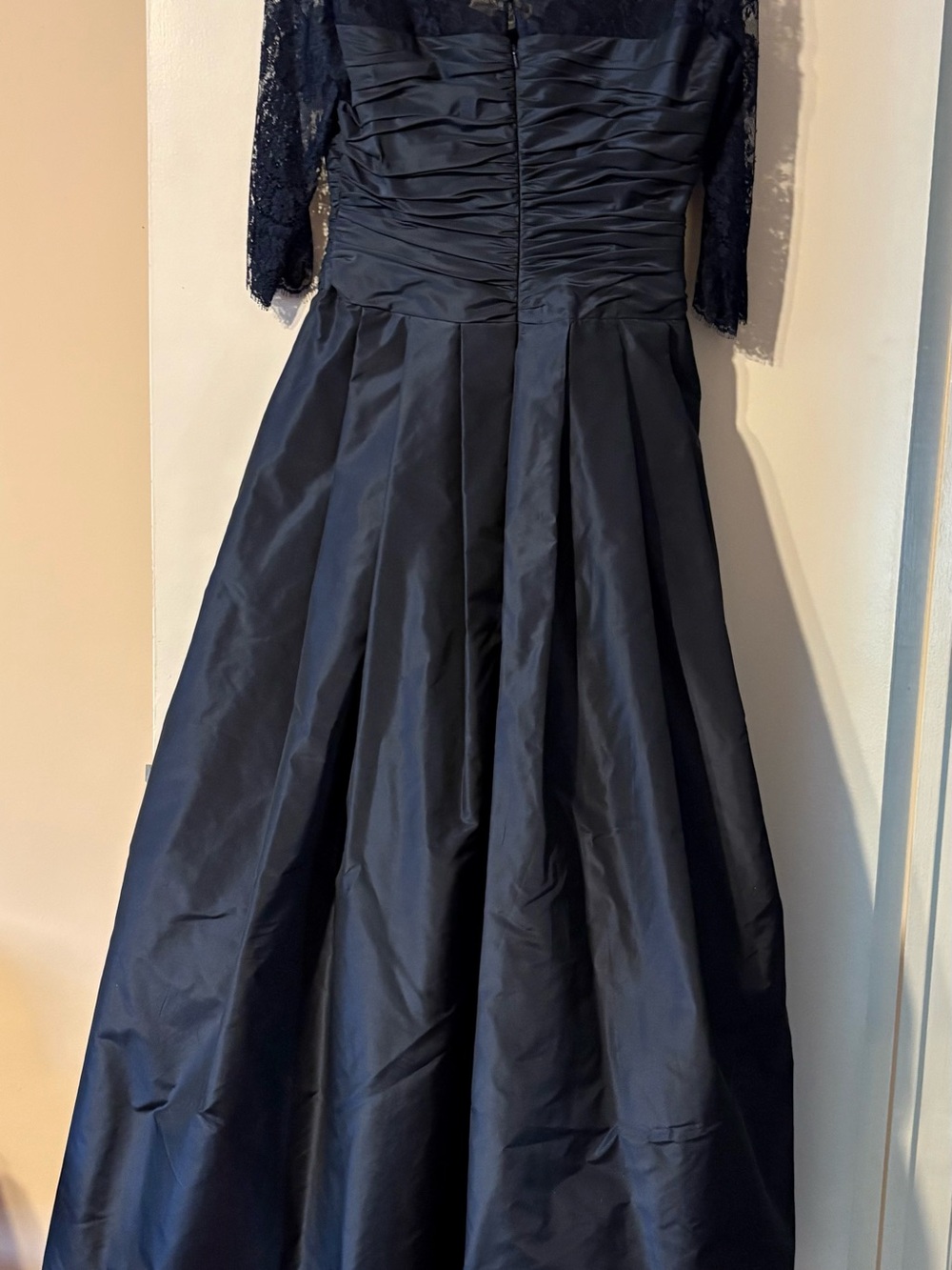 Teri Jon Black Evening Dress with Gold Logo Label